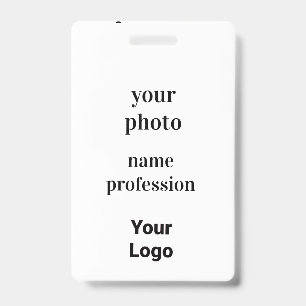 Crachá foto de funcionário personalizada, código de barra