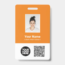 Crachá Foto de Funcionário Personalizada, Código Qr e Cód
