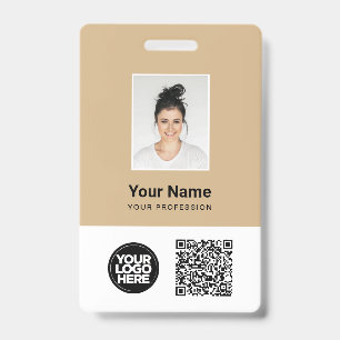 Crachá Foto de Funcionário Personalizada, Código Qr e Cód