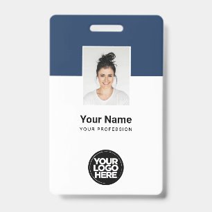 Crachá Foto de Funcionário Personalizada, Código Qr, Logo