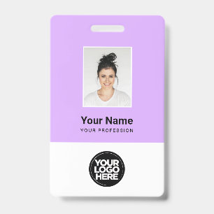 Crachá Foto de Funcionário Personalizada, Código Qr, Logo