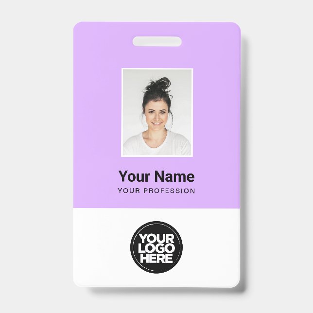 Crachá Foto de Funcionário Personalizada, Código Qr, Logo (Frente)