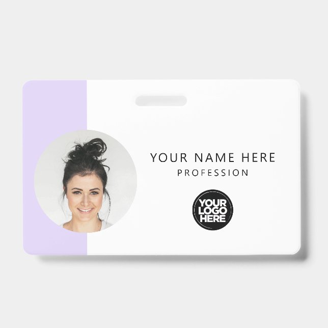 Crachá Foto de Funcionário Personalizada, Código QR, Logo (Frente)