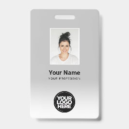 Crachá Foto de Funcionário Personalizada Gradiente Cinza 