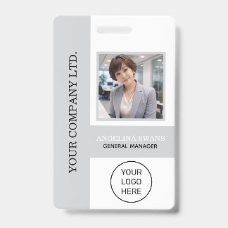 Crachá Foto de Funcionário Personalizada, Logotipo, Nome,