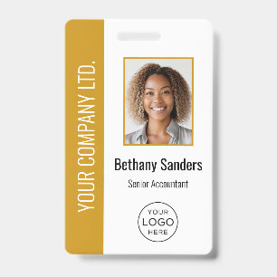 Crachá Foto de Funcionário Personalizada, Logotipo, Nome