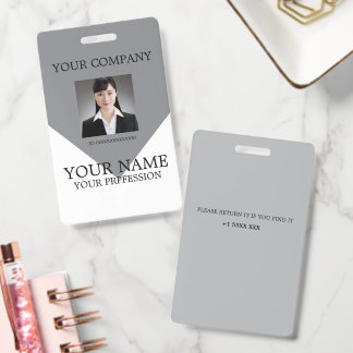 Crachá Foto de Funcionário Personalizada Minimalista Mode