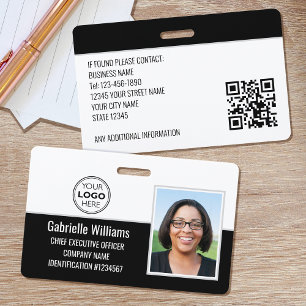 Crachá Foto de Segurança de ID de Funcionário de Empresa