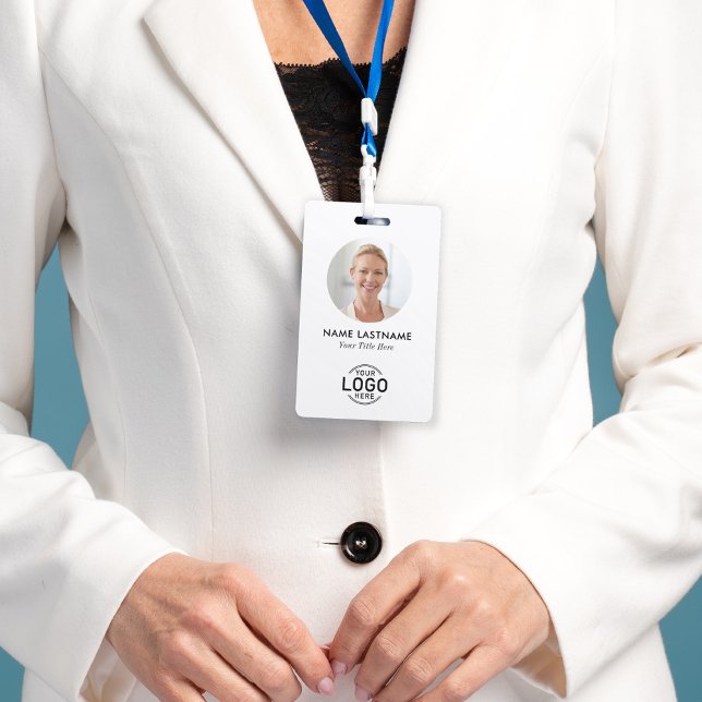 Crachá Foto do círculo de logotipo Simples, branco minima (Criador carregado)