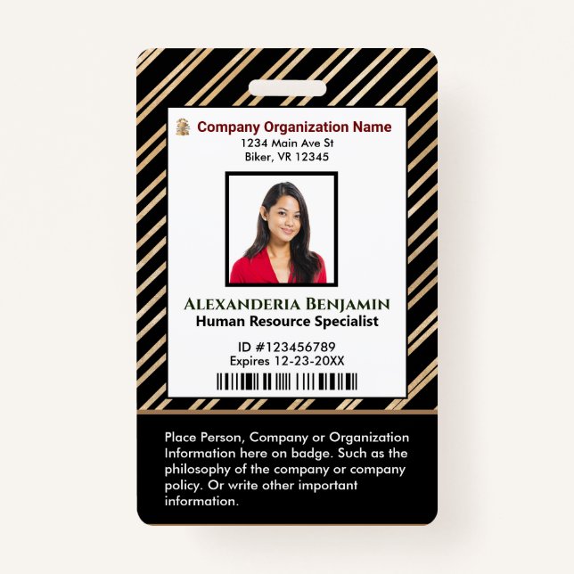 Crachá Foto do Código do Bar do Cartão de Identificação d (Frente)