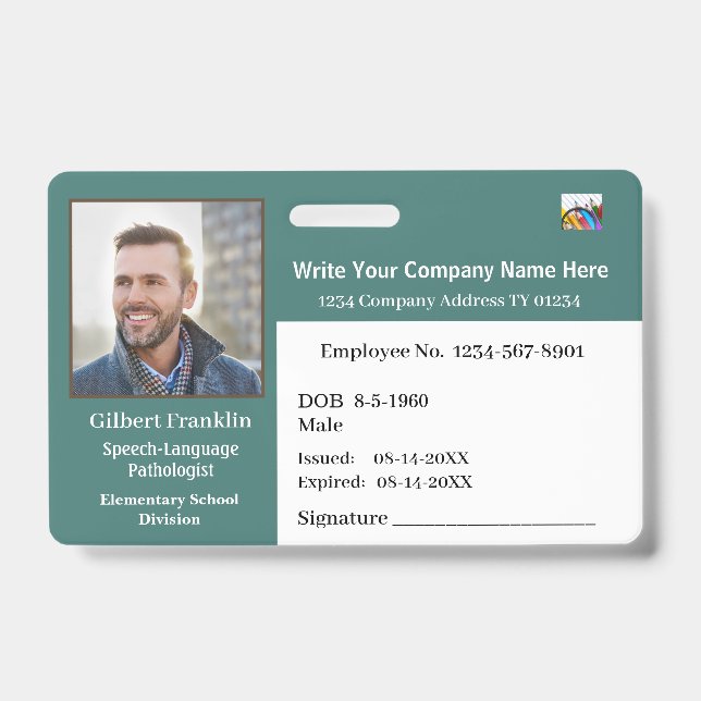 Crachá Foto do Código do Bar do Cartão de Identificação d (Frente)