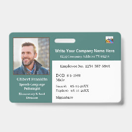 Crachá Foto do Código do Bar do Cartão de Identificação d