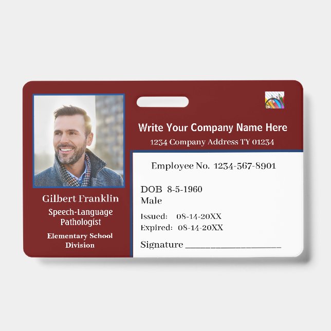 Crachá Foto do Código do Bar do Cartão de Identificação d (Frente)