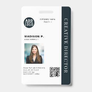 Crachá Foto do Código QR Personalizado de ID do Funcionár