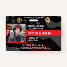 Crachá Foto do corpo de bombeiros Foto do funcionário