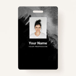 Crachá Foto do Funcionário da Pintura Cinzenta Preta, Cód