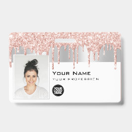 Crachá Foto do funcionário do Glam personalizado, código 