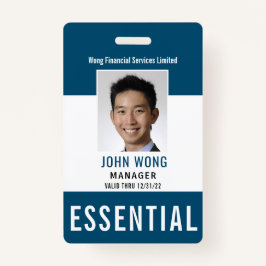 Crachá Foto do funcionário do logotipo comercial essencia