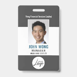 Crachá Foto do funcionário do logotipo de empresa moderno