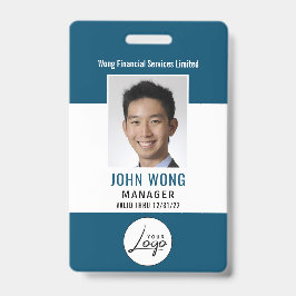 Crachá Foto do funcionário do logotipo de empresa moderno