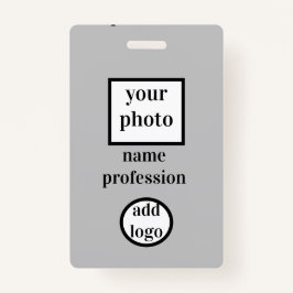 Crachá foto do funcionário do sumário,código do bar,logot