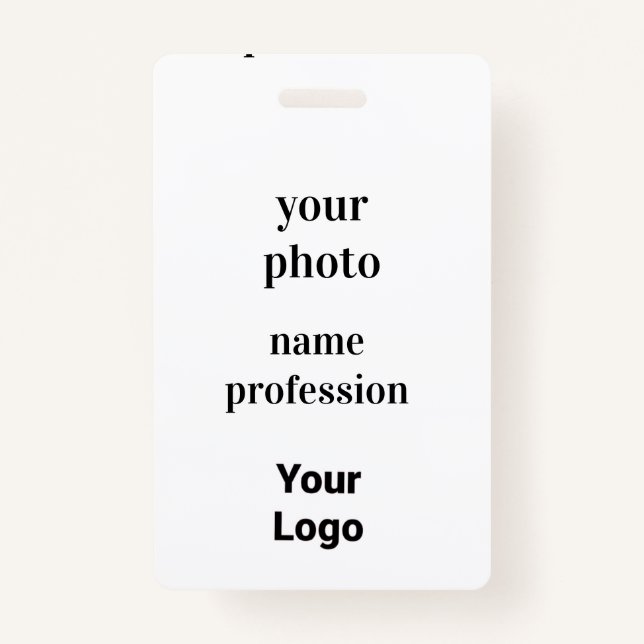 Crachá foto do funcionário do sumário,código do bar,logot (Frente)