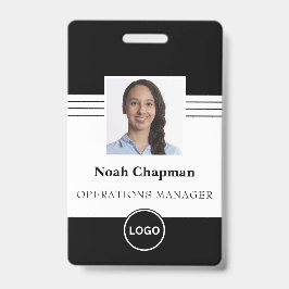 Crachá Foto do Funcionário Logotipo Comercial Código de B