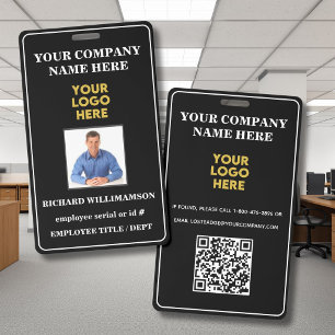 Crachá Foto do Funcionário Logotipo da Empresa Código QR