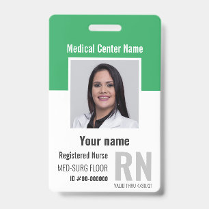 Crachá Foto do Funcionário Médico Código de Barras Logoti