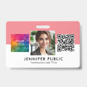 Crachá Foto do Funcionário Personalizada Aqui Logotipo da