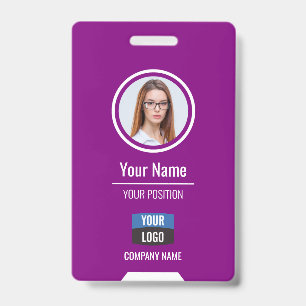 Crachá Foto do Funcionário Personalizada, Código de Barra