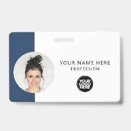Crachá Foto do Funcionário Personalizada, Código QR, Logo