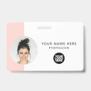 Crachá Foto do Funcionário Personalizada, Código QR, Logo
