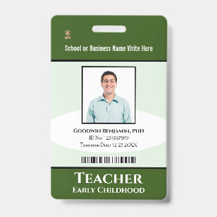 Crachá Foto do funcionário profissional da escola Nome da
