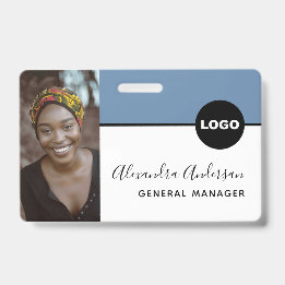 Crachá Foto do logotipo do código QR do ID da empresa do 