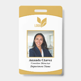 Crachá Foto Dourada de funcionário de empresa personaliza