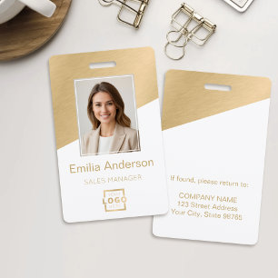 Crachá Foto Dourada do logotipo da empresa personalizada 