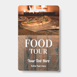 Crachá Foto e logotipo de tour gastronômico
