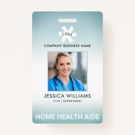 Crachá Foto Editável de Ocupação Gradiente Verde do Funci