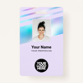 Crachá Foto holográfica do funcionário, código do Bar, lo