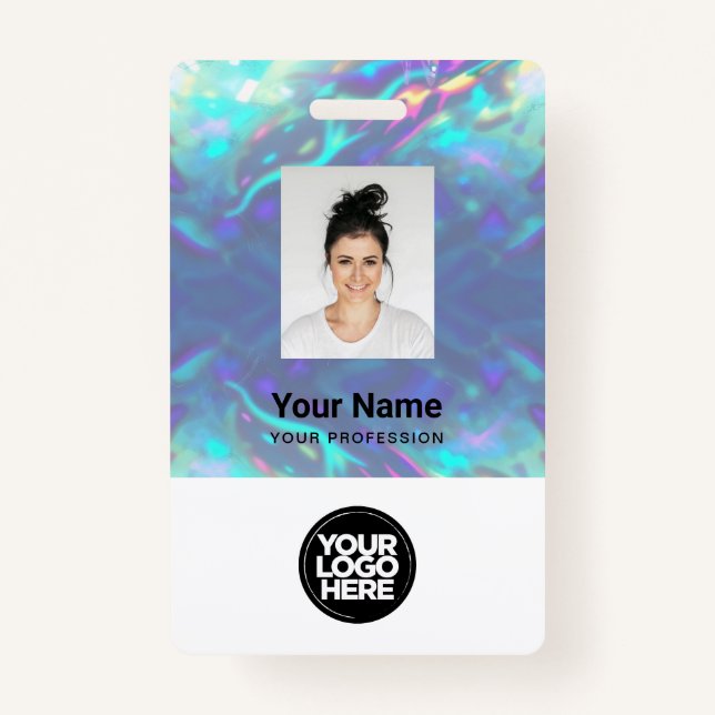 Crachá Foto holográfica do funcionário, código do Bar, lo (Frente)