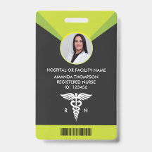 Foto ID de Enfermeira Registrada Geométrica Verde 