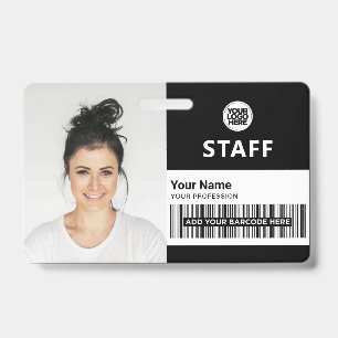 Crachá Foto ID de Funcionário ID de Empresa Negra
