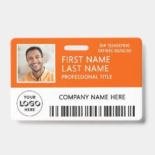 Crachá Foto ID do Logotipo Corporativo Código de Barras L