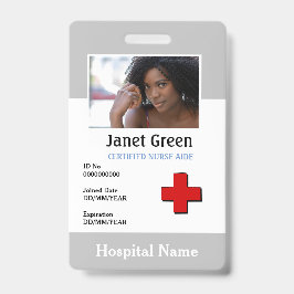 Crachá Foto ID Logo Enfermeira Médico Funcionário Persona