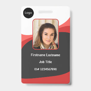 Crachá Foto, logotipo, código de barras personalizado da
