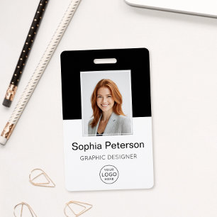 Crachá Foto, Logotipo e Nome Personalizados do Funcionári