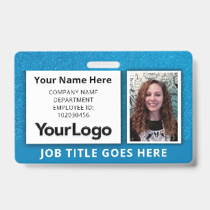 Crachá Foto Nome Personalizado de Funcionário Corporativo