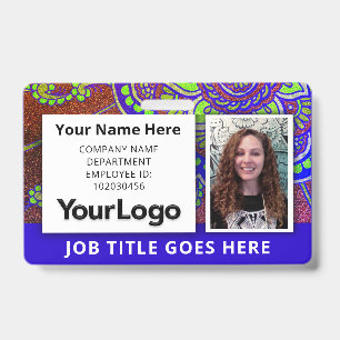 Crachá Foto Nome Personalizado de Funcionário Corporativo