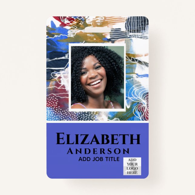 CRACHÁ FOTO PARA FUNCIONÁRIOS Código de barras QR  (Frente)